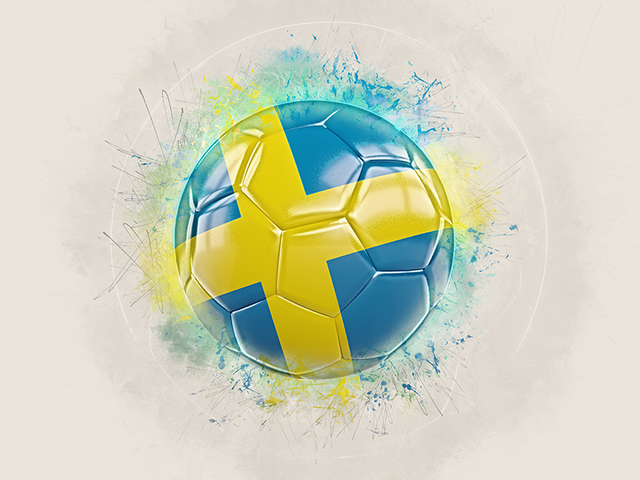 Футбольный мяч в стиле грандж. Скачать флаг. Швеция