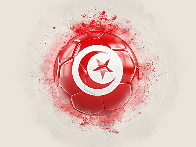 Grunge football. Download flag icon of Tunisia at PNG format