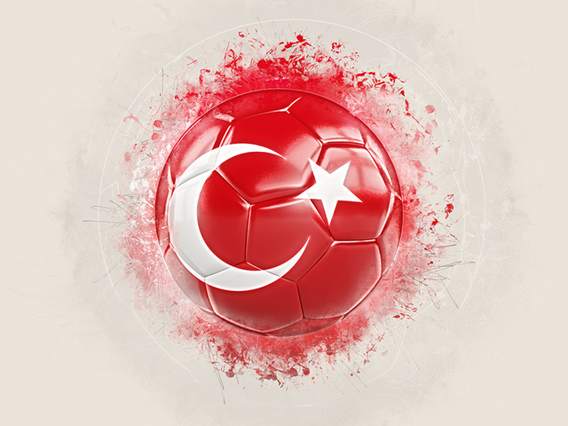 Grunge football. Download flag icon of Turkey at PNG format