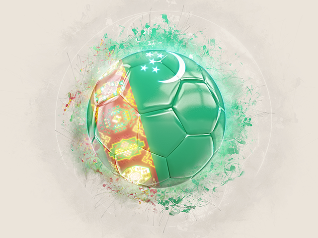 Grunge football. Download flag icon of Turkmenistan at PNG format