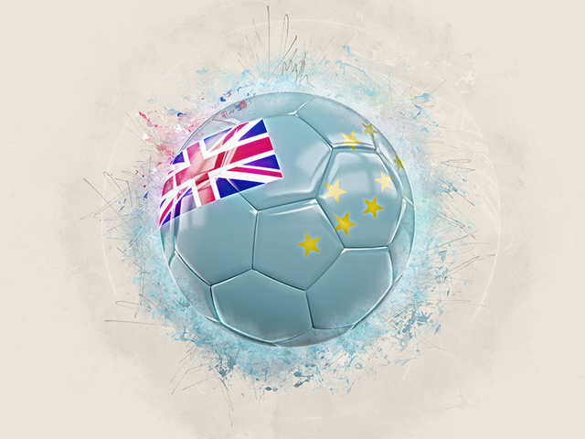 Grunge football. Download flag icon of Tuvalu at PNG format