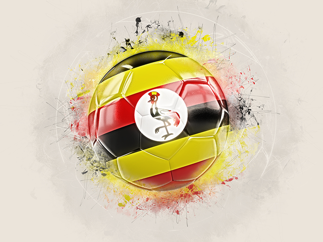 Grunge football. Download flag icon of Uganda at PNG format