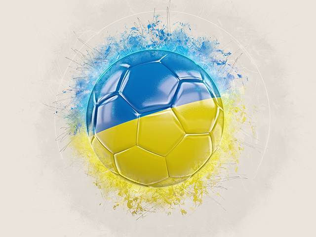 Grunge football. Download flag icon of Ukraine at PNG format