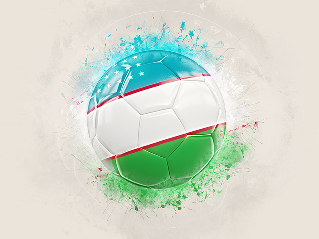 Футбольный мяч в стиле грандж. Скачать флаг. Узбекистан