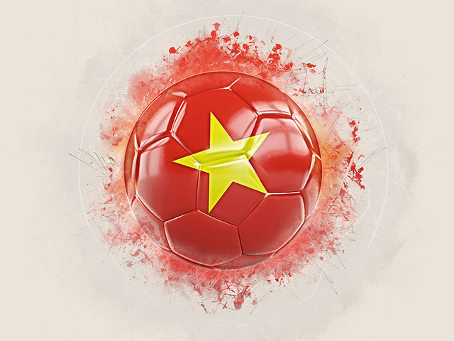 Grunge football. Download flag icon of Vietnam at PNG format