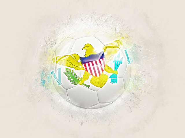 Футбольный мяч в стиле грандж. Скачать флаг. Американские Виргинские острова