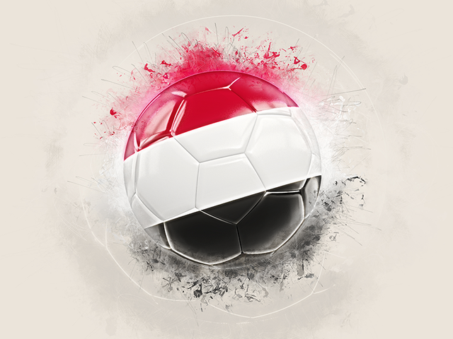 Grunge football. Download flag icon of Yemen at PNG format