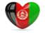 Afghanistan. Heart icon. Download icon.