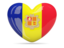 Andorra. Heart icon. Download icon.