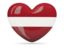 Latvia. Heart icon. Download icon.