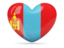 Mongolia. Heart icon. Download icon.