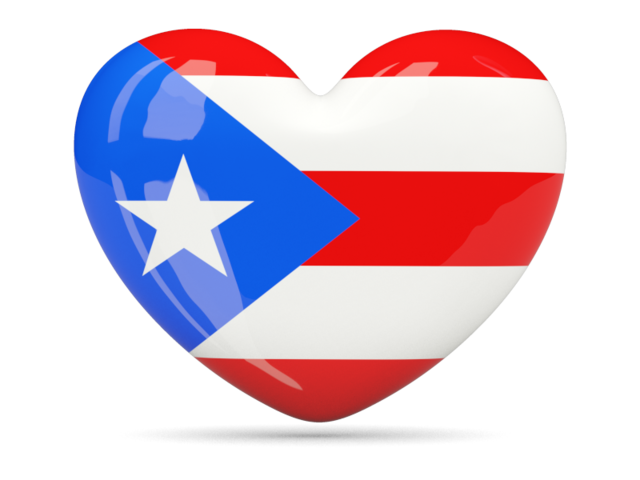 Heart Icon Illustration Of Flag Of Puerto Rico