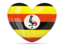 Uganda. Heart icon. Download icon.