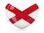 Flag of state of Alabama. Heart icon. Download icon