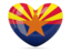 Flag of state of Arizona. Heart icon. Download icon