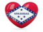 Flag of state of Arkansas. Heart icon. Download icon