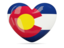 Flag of state of Colorado. Heart icon. Download icon