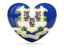 Flag of state of Connecticut. Heart icon. Download icon