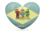 Flag of state of Delaware. Heart icon. Download icon