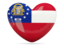 Flag of state of Georgia. Heart icon. Download icon