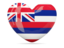 Flag of state of Hawaii. Heart icon. Download icon
