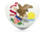 Flag of state of Illinois. Heart icon. Download icon