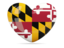 Flag of state of Maryland. Heart icon. Download icon