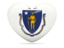 Flag of state of Massachusetts. Heart icon. Download icon