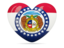 Flag of state of Missouri. Heart icon. Download icon