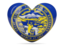 Flag of state of Nebraska. Heart icon. Download icon