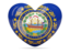 Flag of state of New Hampshire. Heart icon. Download icon