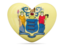 Flag of state of New Jersey. Heart icon. Download icon