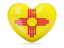 Flag of state of New Mexico. Heart icon. Download icon
