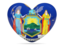 Flag of state of New York. Heart icon. Download icon