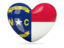 Flag of state of North Carolina. Heart icon. Download icon