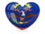 Flag of state of North Dakota. Heart icon. Download icon