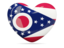 Flag of state of Ohio. Heart icon. Download icon