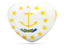 Flag of state of Rhode Island. Heart icon. Download icon