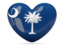 Flag of state of South Carolina. Heart icon. Download icon