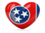 Flag of state of Tennessee. Heart icon. Download icon