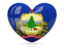 Flag of state of Vermont. Heart icon. Download icon