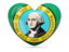 Flag of state of Washington. Heart icon. Download icon