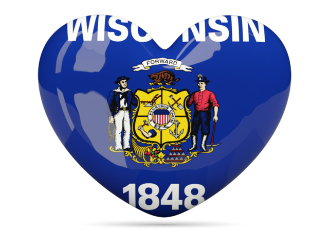 Heart icon. Download flag icon of Wisconsin