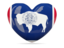 Flag of state of Wyoming. Heart icon. Download icon