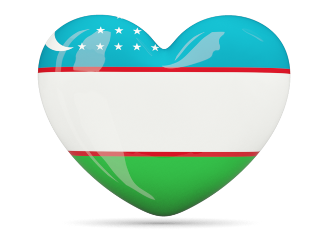 Heart icon. Illustration of flag of Uzbekistan