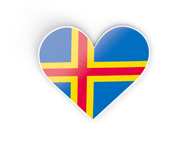 Heart sticker. Download flag icon of Aland Islands at PNG format