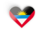 Antigua and Barbuda. Heart sticker. Download icon.