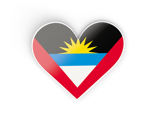 Heart sticker. Download flag icon of Antigua and Barbuda at PNG format