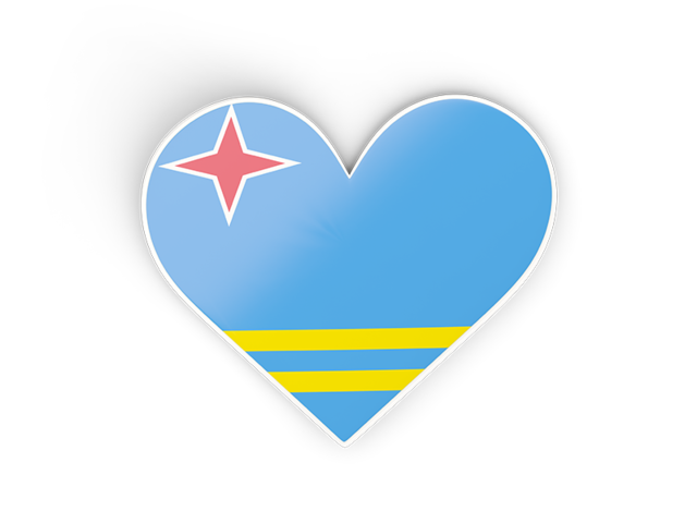 Heart sticker. Download flag icon of Aruba at PNG format