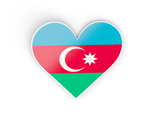 Heart sticker. Download flag icon of Azerbaijan at PNG format